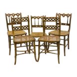 Five Gothic Revival chairs