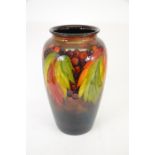 Walter Moorcroft, a large flambe glaze Leaf and fruit vase, shouldered form.