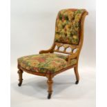 Charles Bevan (attributed), a Gothic Revival oak easy chair,