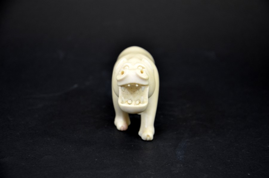 λ A 19th century African carved ivory figure of a hippo - Image 2 of 5