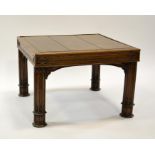 A Gothic Revival oak occasional table or footstool, in the style of A W N Pugin