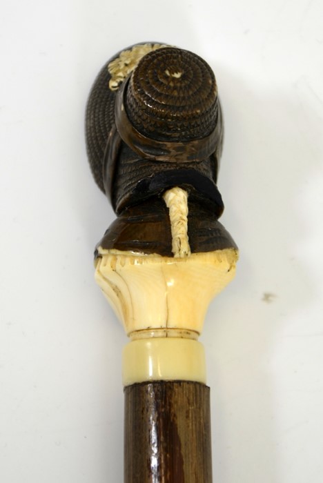 λ A Dieppe carved ivory handled cane, circa 1880 - Image 4 of 4