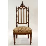 A Gothic Revival mahogany chair