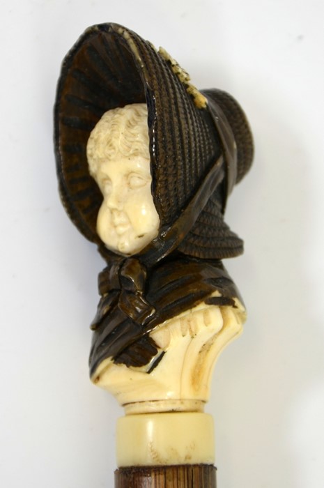 λ A Dieppe carved ivory handled cane, circa 1880 - Image 3 of 4