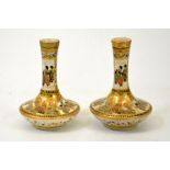 A pair of small Japanese satsuma vases, Meiji