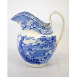 A Rockingham blue and white Fisherman jug