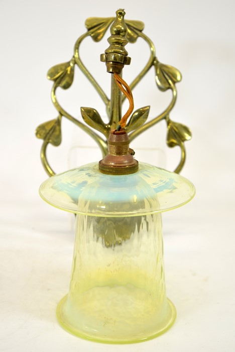 W A S Benson and James Powell and Sons, an Arts and Crafts brass wall light, model 1312 - Image 2 of 5