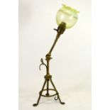 An Arts and Crafts Pullman type brass table lamp