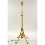 W A S Benson, an Arts and Crafts copper and brass standard lamp, model 1074