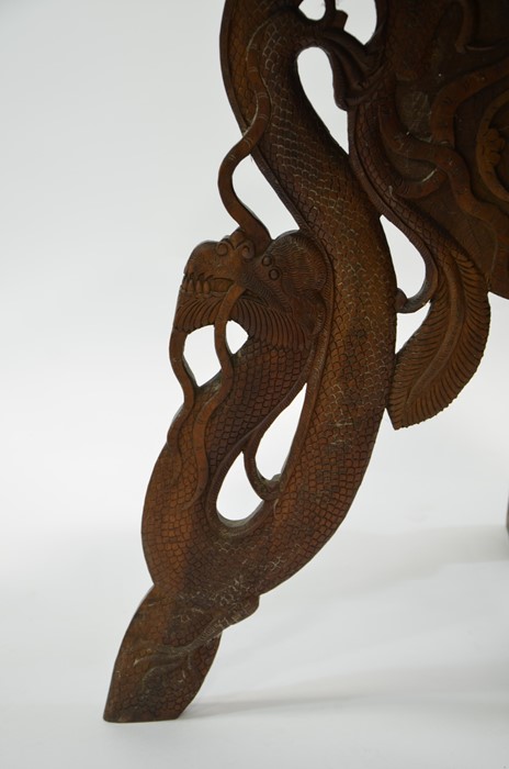 A 19th century Oriental carved hardwood occasional table - Image 5 of 5