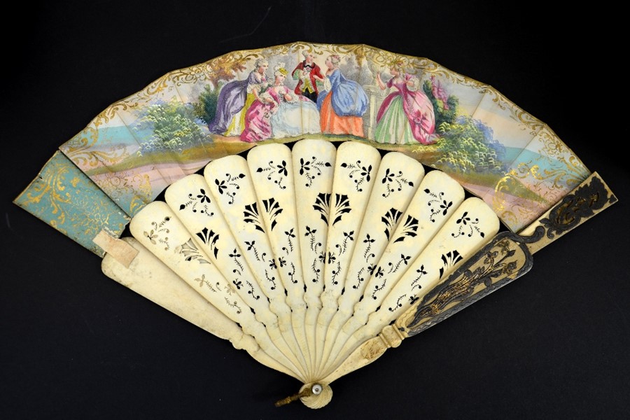 A 19th century carved bone fan