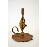 W A S Benson, an Arts and Crafts copper and brass lamp