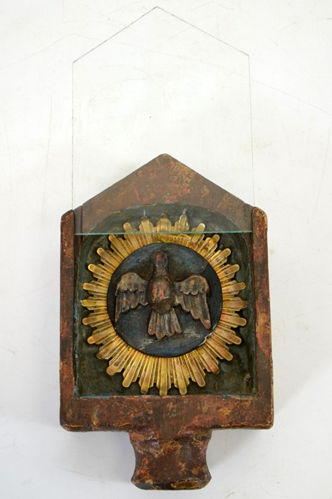 A 19th century or earlier processional staff head, set with a badge of St John - Image 2 of 5