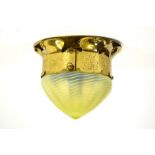 W A S Benson and James Powell and Sons, an Arts and Crafts brass ceiling light