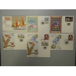 STAMPS - 7 ISLE OF MAN XMAS CARDS 1979-83