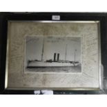 FRAMED PHOTOGRAPH RMS DUNOTTAR CASTLE PALESTINE TRIP 1911 DELHI DURBAR OF KING GEORGE V