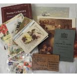 MIXED LOTS - POSTCARDS, STAMPS & SG BOOK