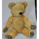 GOLDEN TEDDY BEAR WELL LOVED (NO EYES) 19'