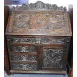 OAK CARVED BUREAU 36' WIDE