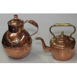 COPPER GUERNSEY MILK CAN & SMALL TEAPOT