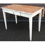 PINE KITCHEN TABLE ONE DRAWER & ONE FLAP