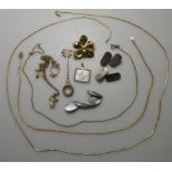 14K GOLD NECKLACE 9.58G & OTHER JEWELLERY