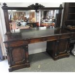 OAK MIRROR BACK SIDEBOARD