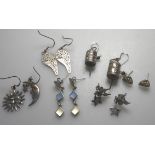 SILVER 6 PAIRS EARRINGS