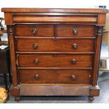 MAHOGANY SCOTTISH CHEST OF 5 DRAWERS