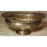 SILVER PIERCED PEDESTAL BOWL 319.3G