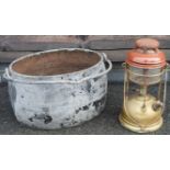 CAST IRON BOILER & HURRICANE LAMP