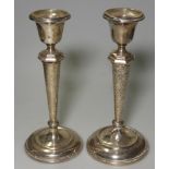 SILVER PAIR OF CANDLESTICKS 8'HIGH 539G GROSS