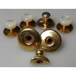 9CT GOLD 3 COLLAR STUDS 2.41G & 4 PLATED OTHERS