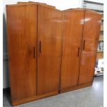 PAIR OF TEAK DECO WARDROBE & PRESS MODERN FURNISHERS CALCUTTA