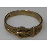 9CT GOLD BUCKLE RING L-2.86G