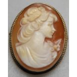 9CT GOLD CAMEO BROOCH 5.26G GROSS