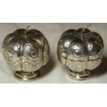 SILVER .925 PAIR FRUIT SHAPED CRUETS 22.3G