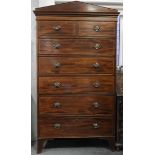 MAHOGANY TALLBOY WITH 5 LONG & 2 SHORT DRAWERS 41'X20'X74'HIGH