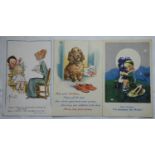 POSTCARDS - 3 EARLY 20TH CENTURY CRAYON TYPE