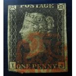 STAMPS - PENNY BLACK TWO MARGINS & TOP CUT