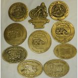 11 BRASS PLAQUES SOUTH MOLTON, OKEHAMPTON & CHAPELTON