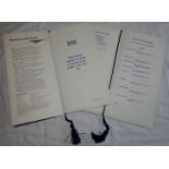 BRITISH AIRWAYS CONCORDE2 MENUS WITH STRING LONDON TO NEW YORK