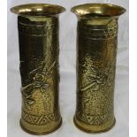 PAIR 1ST WORLD WAR BRASS SHELL CASE VASES