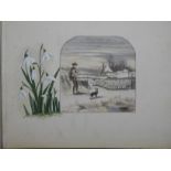 ALBUM OF EDWARDIAN WATERCOLOUR SKETCHES