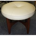 G-PLAN WHITE VINYL TOP STOOL