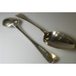 SILVER PAIR GEORGIAN SERVING SPOONS SAMUEL NEVILLE DUBLIN 1807 122G