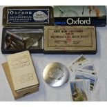 STRATTON COMPACT, CHURCHMAN CIGARTETTE CARDS, CHELTENHAM & GLOS BUILDING SOCIETY SAVINGS BOOK & 2