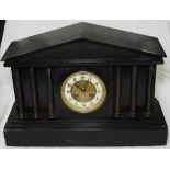 VICTORIAN SLATE COLUMNED CHIMING CLOCK