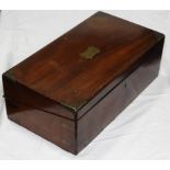 BRASS BOUND VICTORIAN MAHOGANY WRITING SLOPE