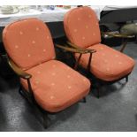 PAIR OF ERCOL UPHOLSTERED ARM CHAIRS